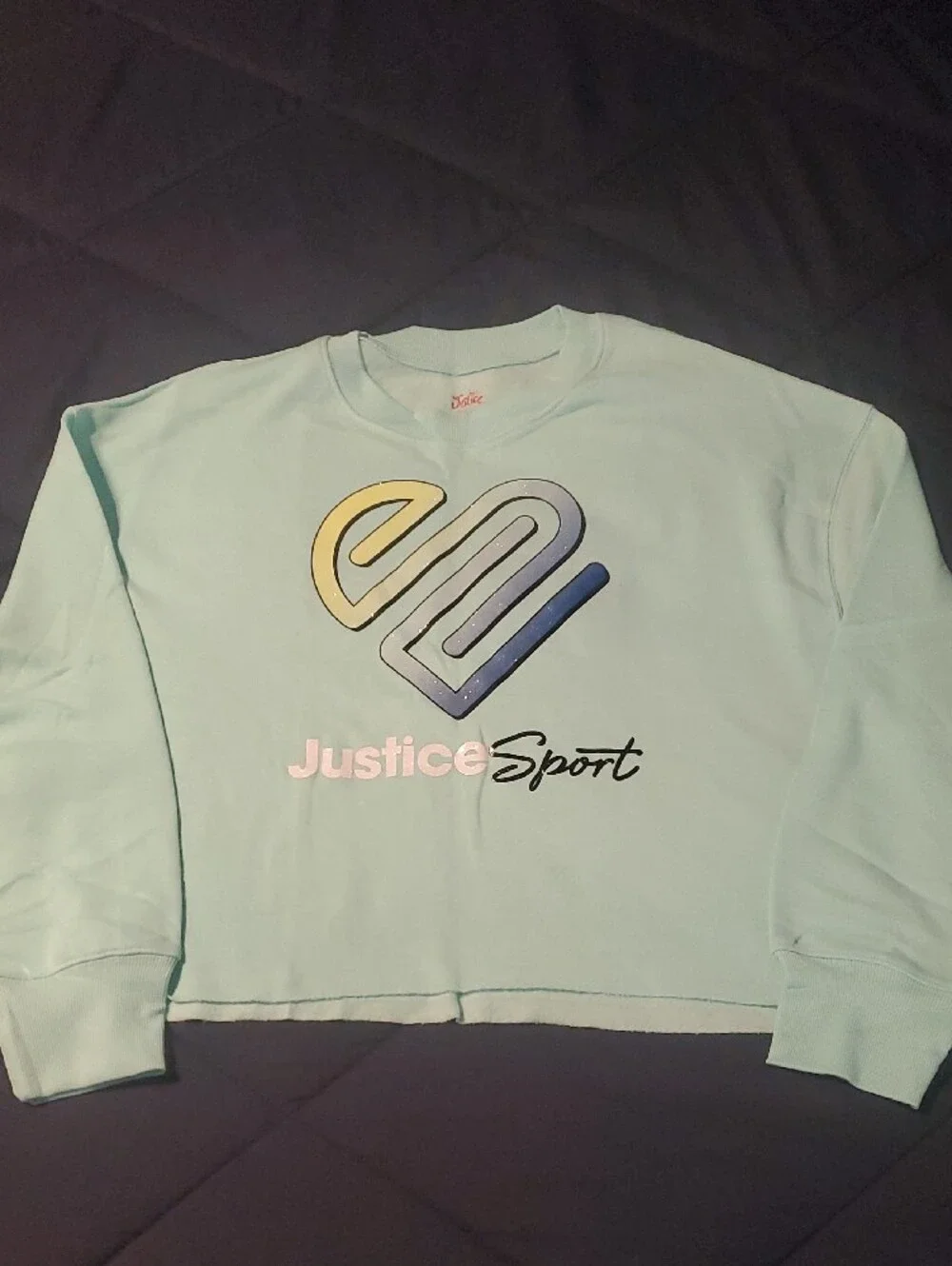 Justice Mint Green Graphic Crewneck Sweatshirt